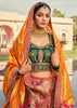 Sunshine Orange Banarasi Silk Embroidered Lehenga