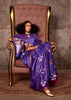 Orient Purple Banarasi Satin Silk Saree With Brocade Blouse