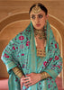 Turquoise Blue Printed Patola Silk Saree