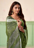 Garden Green Woven Linen Silk Saree