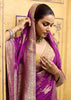 Sparkling Purple Woven Banarasi Silk Saree