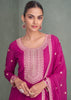 Rose Pink Embroidered Anarkali with Dupatta