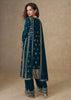 Coral Blue Embroidered Suit Set