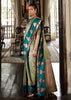 Emerald & Sage Green Dual Tone Bronze Zari Woven Banarasi Silk Saree