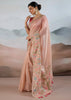 Peach Pink Woven Tissue Silk Saree