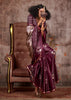 Wine Purple Banarasi Satin Silk Saree With Brocade Blouse