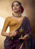 “Exclusive Offer” : Royal Maroon Woven Designer Embroidered Silk Saree With Contrast Blouse