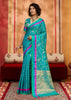 Ceramic Blue Woven Banarasi Silk Saree