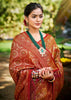 Brown Red Dual Tone Woven Banarasi Silk Saree