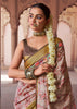 Rose Brown Banarasi Digital Printed Silk Saree