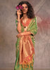 Lime Green Dual Tone Banarasi Silk Saree