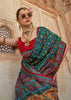 Hunter Green Printed Kashmiri Jamewar Saree