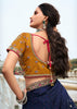 Navy Blue And Green Heavy Banarasi Bridal Lehenga