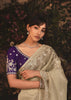 Champagne Beige Tissue Organza Designer Saree