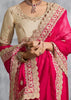 Hot Pink Embroidered Satin Silk Saree