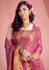 Magenta Pink Woven Tissue Silk Saree