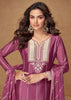 Wine Purple Embroidered Sharara Set