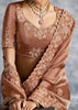 Hazel Brown Embroidered Tissue Silk Saree