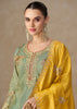 Pista Green Heavy Embroidered Traditional Palazzo Suit Set