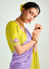 Lavender Yellow Ombre Banarasi Tissue Saree