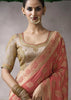 “Exclusive Offer” : Peach Pink Banarasi Designer Saree With Embroidered Blouse