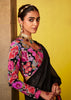 Phantom Black Woven Embroidered Chiffon Saree