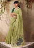 Pista Green Woven Cotton Silk Saree