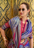 Corsican Purple Tissue Banarasi Silk Saree with Contrast Border