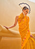 Festive Yellow Printed Georgette Light Weight Saree