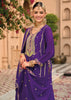 Vibrant PurpleEmbroidered Designer Suit Set