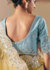 Pastel Yellow Embroidered Designer Silk Saree