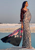 CLASSIC BLACK AND WHITE LEOPARD PRINT SAGA SAREE (6138360627393)