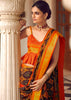 BLACK AND ORANGE WOVEN PATOLA SILK SAREE (6889784737985)