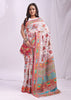 Snow White Woven Linen Cotton Saree