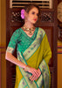 Pista Green Woven Banarasi Soft Silk Saree