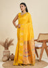 Bright Yellow Woven Bronze Zari Paithani Silk Sareee
