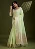 Gleam Green Woven Soft Silk Saree