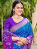 Nautical Blue Woven Patola Silk Saree