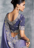 Lavender Embroidered Tissue Silk Saree
