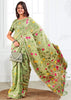 Pista Green Woven Linen Cotton Silk Saree