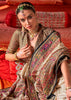 Beige And Black Printed Kashmiri Jamewar Saree