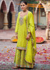 Parrot Green Embroidered Designer Suit Set