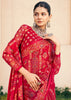 Fiery Red Printed Georgette Silk Saree