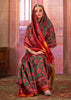 Green Red Printed Patola Silk Saree