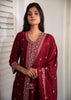 Maroon Majesty Metallic Embroidered Suit (10702842003649)