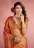 Sunset Orange Woven Tissue Silk Saree