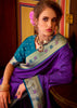 Ultra Purple Woven Banarasi Soft Silk Saree