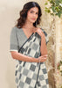 Off White Woven Linen Silk Saree