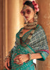 Aqua Green Printed Patola Silk Saree