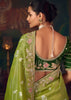 Sage Green Woven Embroidered Saree